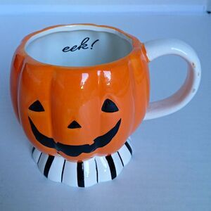 Spooky Hollow Halloween Jack-o'-lantern Figural Ceramic Coffee Mug 10.5 oz
